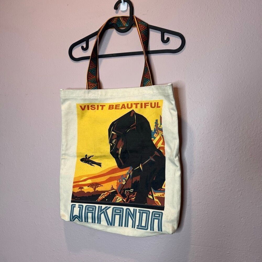 Loungefly Marvel Black Panther "Visit Wakanda" canvas tote bag